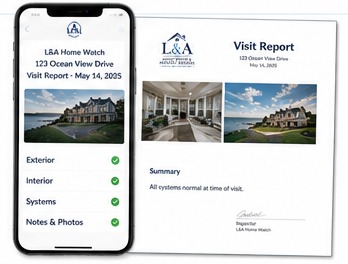 Illustrative Home Watch report and client access preview